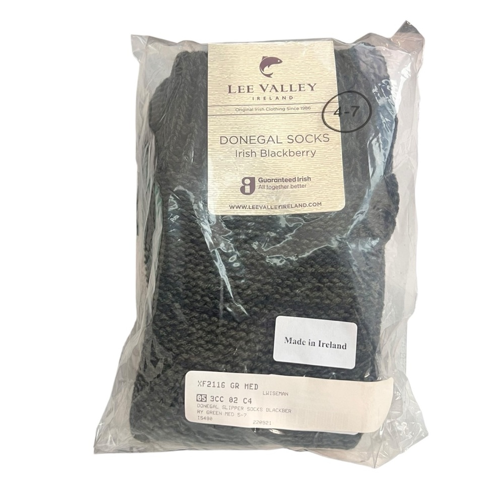Lee Valley Ireland NEW Donegal Socks Fleece Lined Irish BlackBerry SZ 4-7 - Picture 2 of 5
